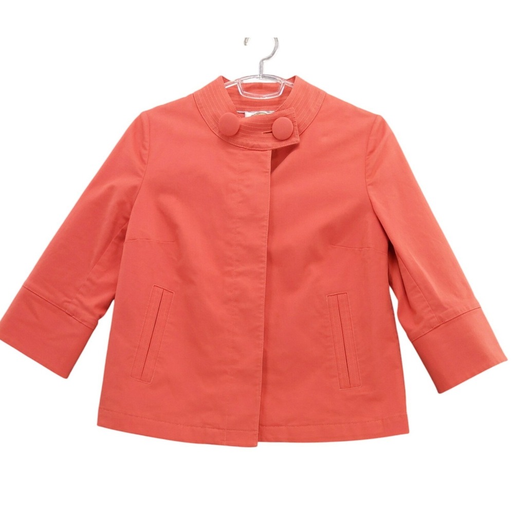 Talbots Petites Stretch Jacket Sz P Coral Button Front‎ 3/4 Sleeve Career Blazer